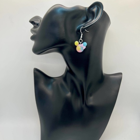 Tye Dye Earrings - Mickey Ear Earrings - Rainbow Earrings - Disney Earrings - Picture 6 of 11